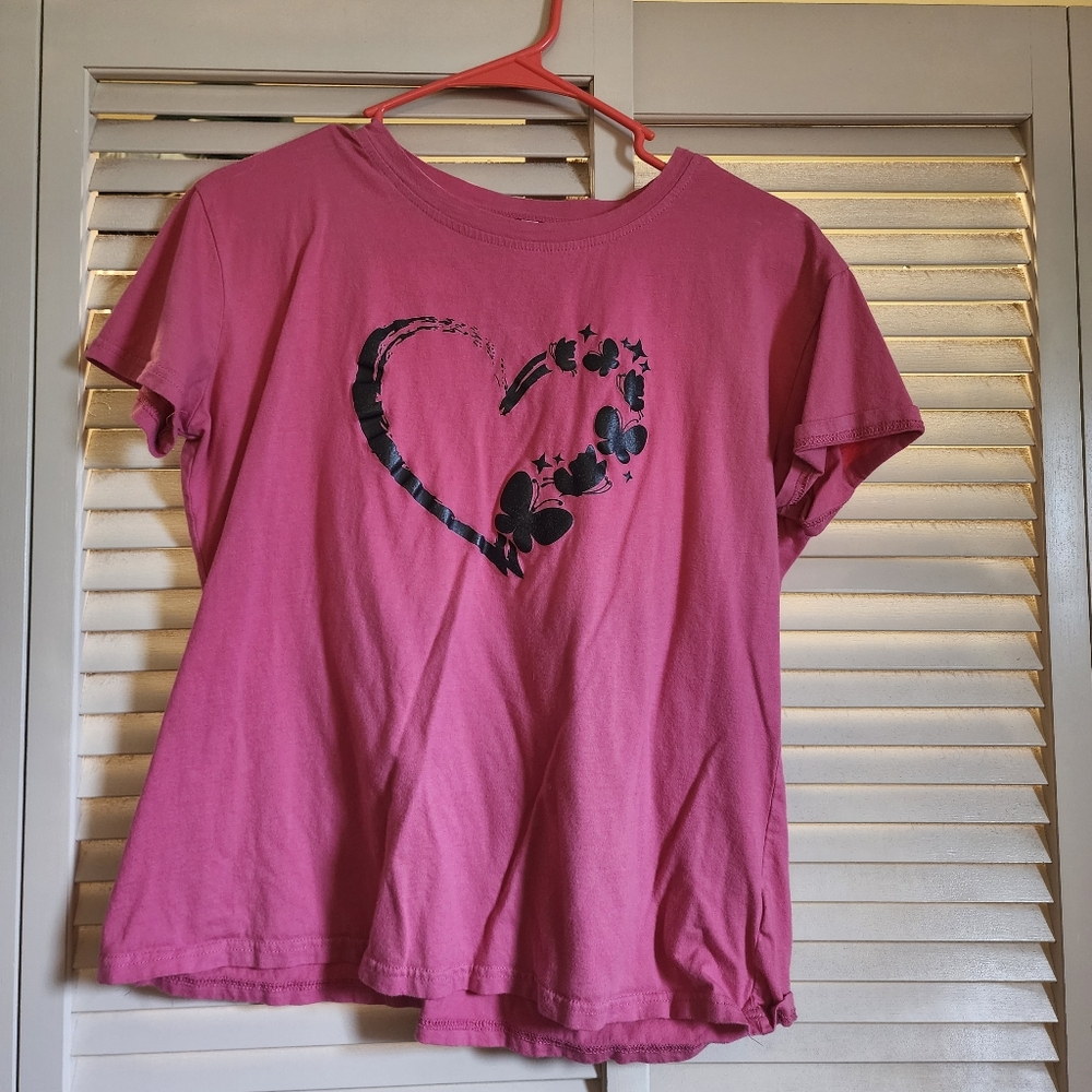 Pink Womens  Shirt with Heart Design
